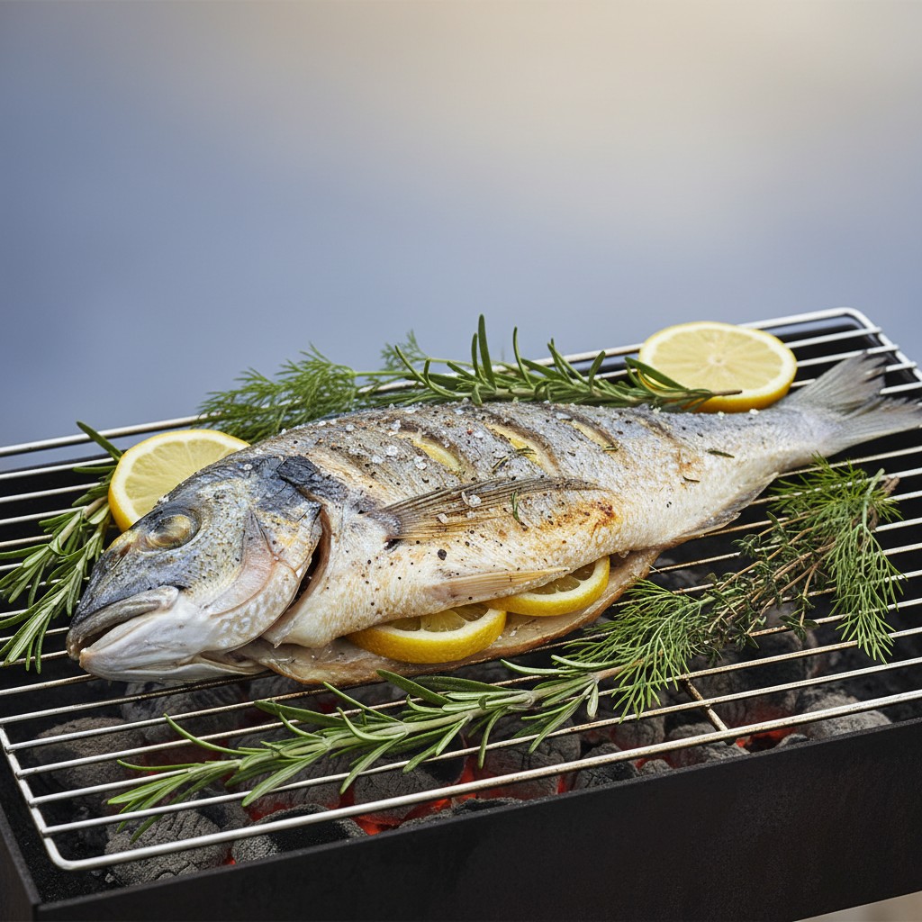 Dorade Royale Entière Grillée au Barbecue : Farcie aux Herbes et Citron