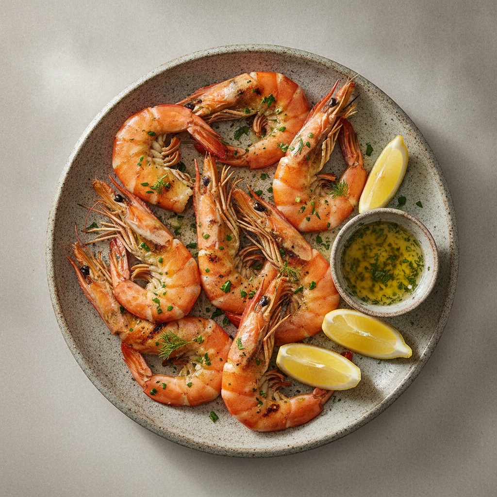 Gambas Royales Grillées au Barbecue : Beurre à l'Ail et aux Herbes