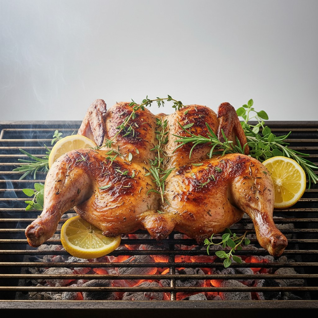 Poulet en Crapaudine au Barbecue : Peau Croustillante Garantie